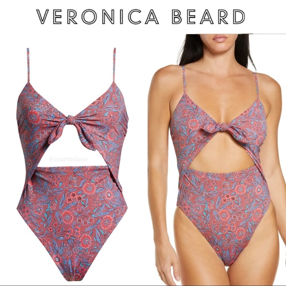 VERONICA BEARD Aniston Cutout One-Piece Swimsuit sz M NWT 278$ - Picture 1 of 5